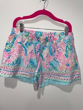Lilly Pulitzer Women’s Floral Print Flowy Shorts - Pink & Blue